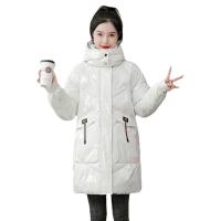 Polyester Women Parkas mid-long style & thermal patchwork Solid PC