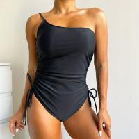 Polyamide One-piece Swimsuit & One Shoulder Solid black PC