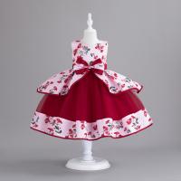 Polyester Ball Gown Girl One-piece Dress patchwork PC