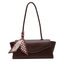 PU Leather with silk scarf Shoulder Bag soft surface Solid PC