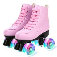 PU Leather Roller Skates & unisex PVC plain dyed Solid :45 Pair