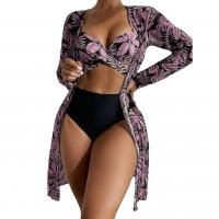 Spandex & Polyester Bikini & with cover ups & padded printed floral Set