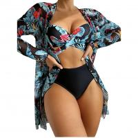 Spandex & Polyester Bikini & with cover ups & padded printed Set