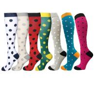 Nylon Women Knee Socks & sweat absorption & breathable jacquard dot Lot