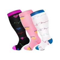 Nylon Plus Size Women Knee Socks random color & sweat absorption & breathable jacquard Lot
