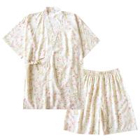 Seda artificial Conjunto de pijama de mujer, corto & parte superior, impreso, multicolor,  Conjunto