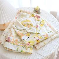 Seda artificial Conjunto de pijama de mujer, corto & parte superior, impreso, más colores para elegir,  Conjunto