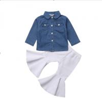 Cotton Slim Girl Clothes Set & two piece Pants & top patchwork Solid two different colored Set