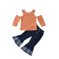 Baumwolle Mädchen Kleidung Set, Hosen & Nach oben, Patchwork, Solide, mehr Farben zur Auswahl,  Festgelegt