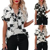 Polyester Plus Size Women Short Sleeve T-Shirts & loose printed PC