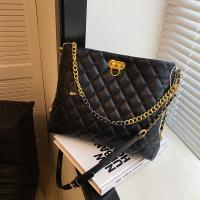 PU Leather Handbag large capacity & soft surface Argyle black PC