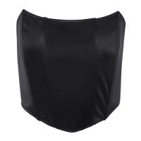 Polyester Slim & Crop Top Tube Top backless & off shoulder Solid black PC