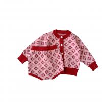 Baumwolle Baby-Kleidung-Set, Hosen & Mantel, Gedruckt, Rot,  Festgelegt
