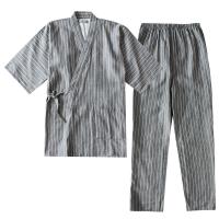 Cotton Men Summer Pajama Set & two piece patchwork striped Set