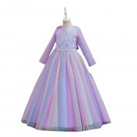 Polyester Ball Gown Girl One-piece Dress with bowknot printed butterfly pattern PC