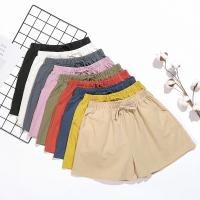 Cotton Wide Leg Trousers & Middle Waist Shorts & loose Solid PC