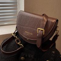 PU Leather Saddle Shoulder Bag soft surface Stone Grain PC