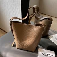 PU Leather Bucket Bag Shoulder Bag soft surface Lichee Grain PC