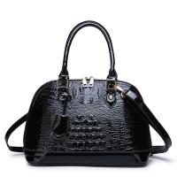 PU Leather Shell Shape Handbag soft surface & attached with hanging strap crocodile grain PC
