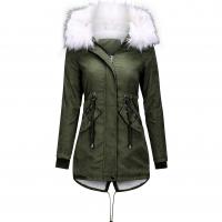 Polyester Waist-controlled & Slim Women Coat fleece & thermal patchwork Solid PC