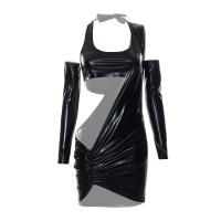 Polyester Driedelige jurk set Lappendeken Solide Zwarte Instellen