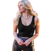 Rayon Slim & Crop Top Tank Top flexible knitted Solid PC