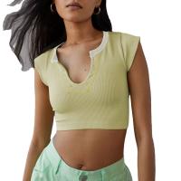 Rayon Slim Women Short Sleeve T-Shirts Spandex Solid PC