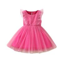 Polyester Princess Girl One-piece Dress fuchsia PC