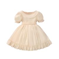 Polyester Princess Girl One-piece Dress Solid beige PC
