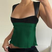Polyester Slim Tank Top flexible Solid PC