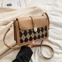 PU Leather Box Bag Crossbody Bag soft surface Argyle PC