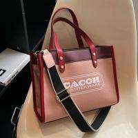 PU Leather Handbag large capacity & attached with hanging strap letter PC