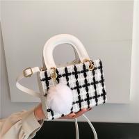 Woollen Cloth Handbag soft surface & attached with hanging strap plaid PC