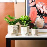 Ceramics Flower Pot for home decoration handmade Marbling PC