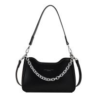 PU Leather Easy Matching Shoulder Bag with chain & attached with hanging strap Solid PC