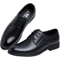 Rubber & Cowhide Low Cut Men Dress Shoes Solid black Pair
