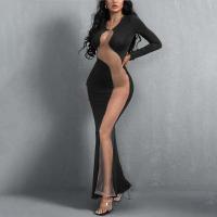 Polyester Slim Sexy Package Hip Dresses see through look PC