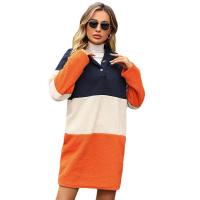 Polyester Women Sweatshirts patchwork Apricot PC