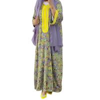 Polyester long style Middle Eastern Islamic Muslim Dress yellow PC