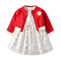 Polyamide & Polyester & Cotton Baby Clothes Set & two piece dress & coat knitted floral Set