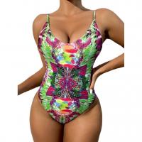 Polyamide & Spandex & Polyester One-piece Swimsuit backless & padded printed PC