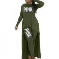 Katoen Vrouwen Casual Set Lange broek & Boven meer kleuren naar keuze Instellen