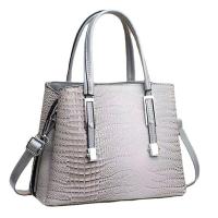 PU Leather Handbag embossing & soft surface & attached with hanging strap crocodile grain PC