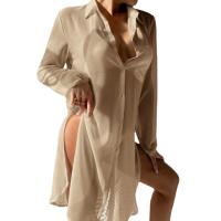 Polyester Swimming Cover Ups see through look & sun protection Solid : PC