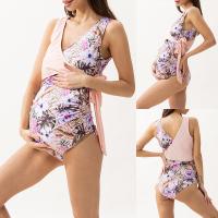 Polyamide & Nylon One-piece Swimsuit deep V printed shivering PC