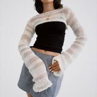 Viscose Fiber Women Long Sleeve Blouses & hollow knitted PC