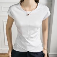 Baumwolle Frauen Kurzarm T-Shirts, Patchwork, Solide, mehr Farben zur Auswahl,  Stück