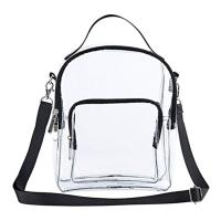 PVC Handbag large capacity & attached with hanging strap & transparent Lizardstripe transparent PC