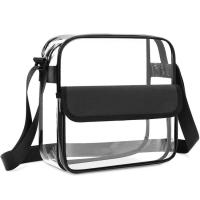 PVC Crossbody Bag large capacity & transparent black PC