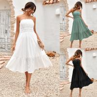 Polyester Waist-controlled Tube Top Dress mid-long style Solid PC